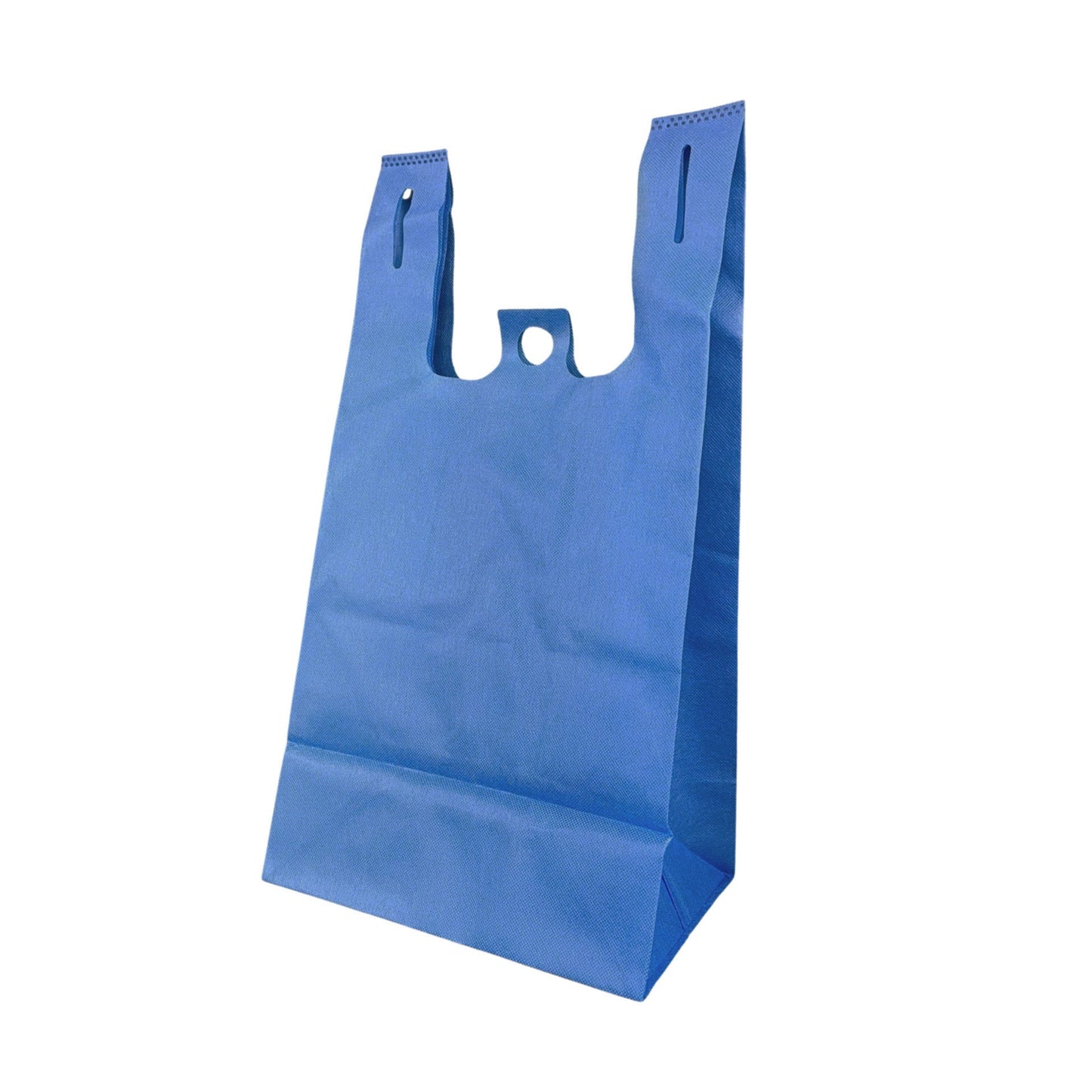 200pcs Non-Woven Reusable T-Shirt Bag 12x7x22x7 inches Blue Shopping Bags Square Bottom; $0.44/bag