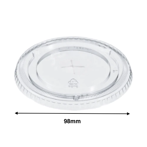 98mm Opening PET Cold Drink Cup Flat Lids