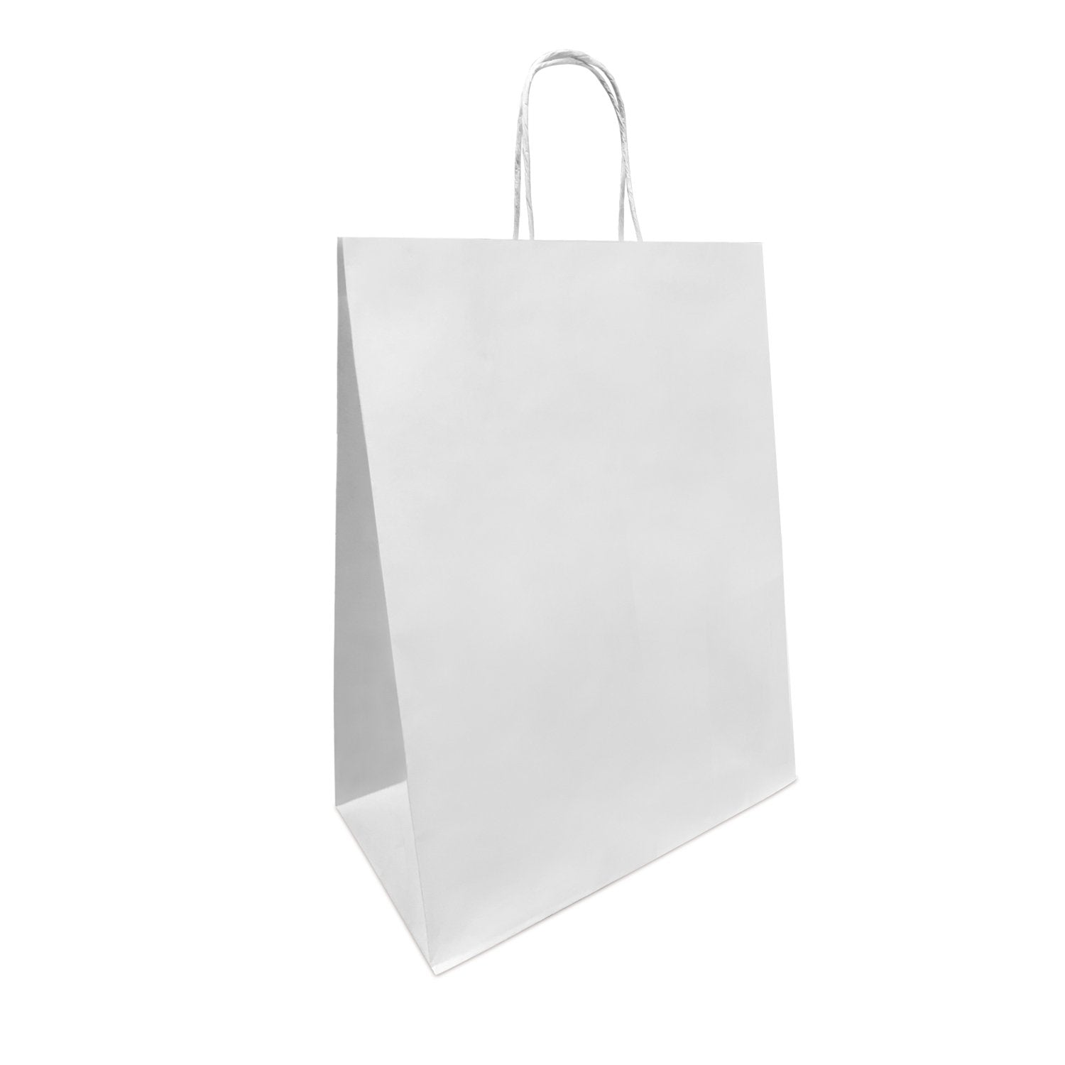 250 Pcs, Mart, 13x7x17 inches, White Paper Bags, with Twisted Handle