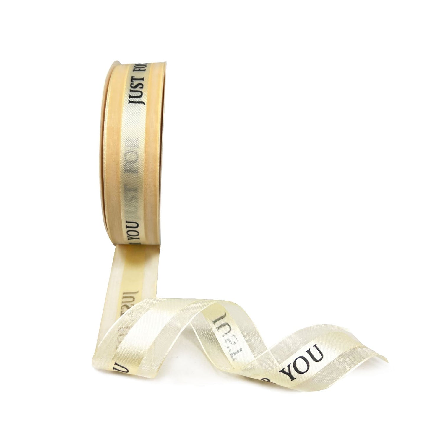 5pcs Champagne 0.98x1440 inches "Just For You" Single Faced Ribbon; $4.23/pc
