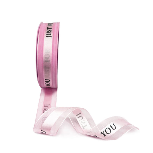 5pcs Lavender Pink 0.98x1440 inches "Just For You" Single Faced Ribbon; $4.23/pc
