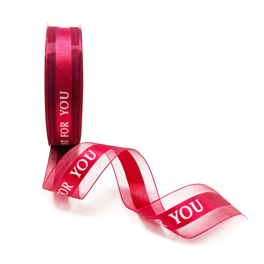 5pcs Maroon 0.98x1440 inches "Just For You" Single Faced Ribbon; $4.23/pc