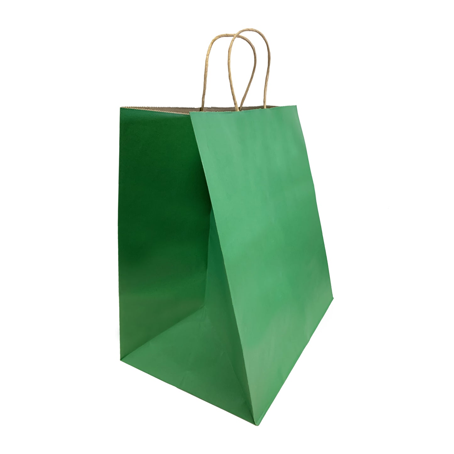150 Pcs, Super Royal, 14x10x15.75 inches, Green Kraft Paper Bags, with Twisted Handle