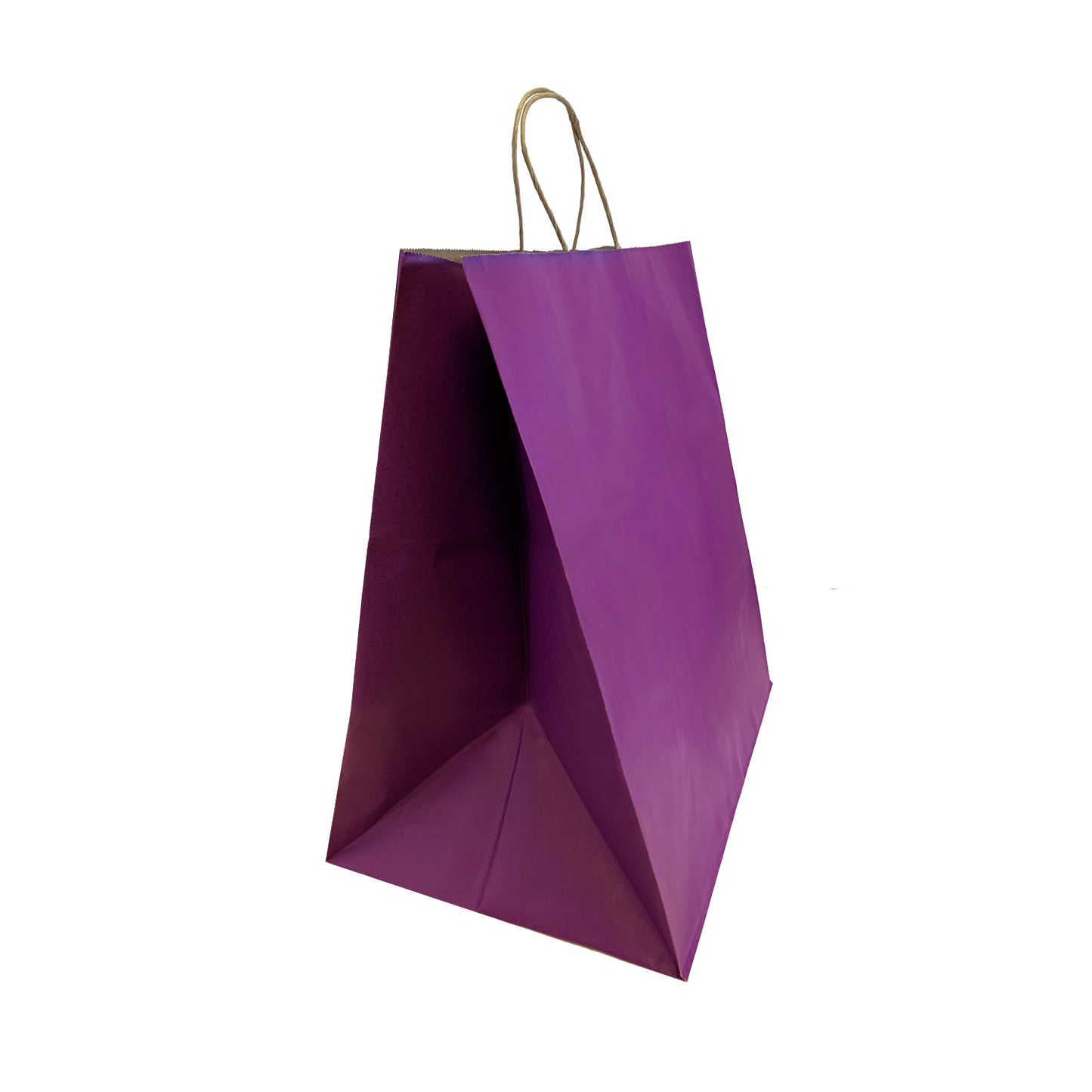 150 Pcs, Super Royal,  14x10x15.75 inches, Purple Kraft Paper Bags, with Twisted handle